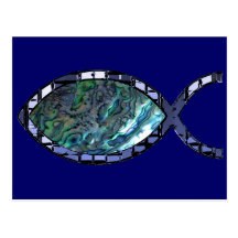 Radiant Christian Fish Symbol Post Card