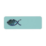 Radiant Christian Fish Symbol Return Address Label