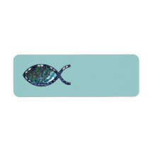 Radiant Christian Fish Symbol Return Address Label