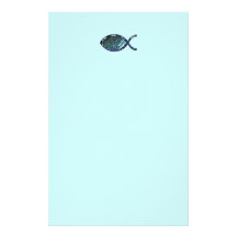 Radiant Christian Fish Symbol Customized Stationery
