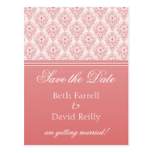 Radiant Glam Damask Save the Date Postcard