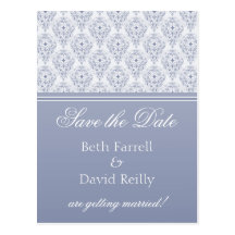 Radiant Glam Damask Save the Date Postcard