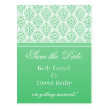 Radiant Glam Damask Save the Date Postcard