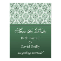 Radiant Glam Damask Save the Date Postcard