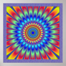 Radiating Fractal Flower Poster