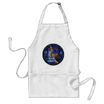 Radiating Nativity Stained Glass Blue Apron