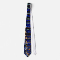 Radiating Nativity Stained Glass Blue Necktie