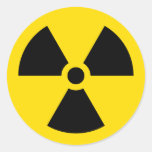 radiation symbol round stickers