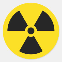 radiation symbol round stickers
