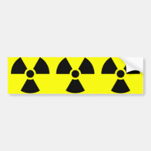 Radiation Warning Symbol Bumper Sticker