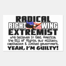 Radical Right Wing Extremist Rectangular Stickers