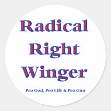 Radical Right Winger Round Stickers