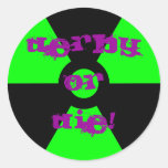Radioactive Green and Black Roller Derby Sticker