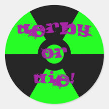Radioactive Green and Black Roller Derby Sticker