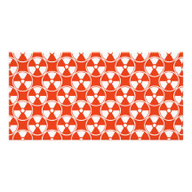 Radioactive pattern on red photo greeting card