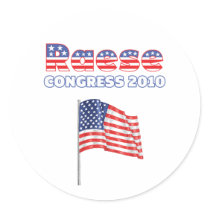 Raese Patriotic American Flag 2010 Elections Round Stickers