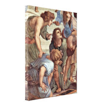 Raffael - Euclid (Bramante) and students Stretched Canvas Print
