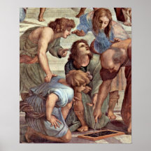 Raffael - Euclid (Bramante) and students Poster
