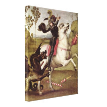 Raffael - St George fighting the dragon Stretched Canvas Print
