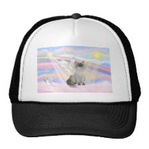 Ragdoll Cat (Blue Point) Angel - Clouds Hat