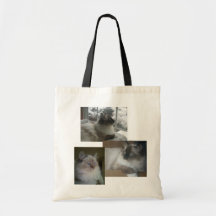 Ragdoll Himalayan Cat Kitty Christmas Collage Tote Canvas Bag