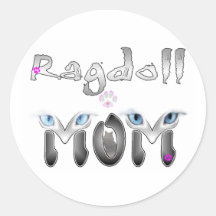 Ragdoll Mom Gifts Round Stickers