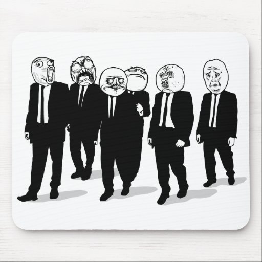 Rage Comic Meme Faces Walking. Me Gusta. Mouse Pad