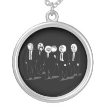 Rage Comic Meme Faces Walking. Me Gusta. Personalized Necklace