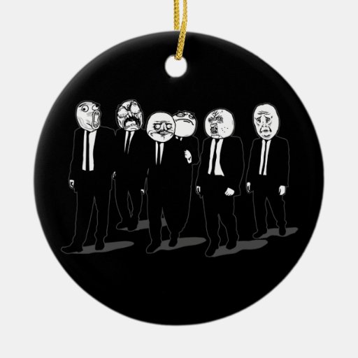 Rage Comic Meme Faces Walking. Me Gusta. Christmas Tree Ornament