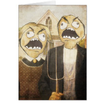 Rage Face Meme Face Comic Classy Painting Card