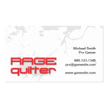 Rage Quitter Gamer Business Cards