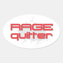 Rage Quitter Gamer Oval Sticker