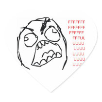 Rage Troll Heart Sticker
