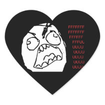 Rage Troll Heart Stickers