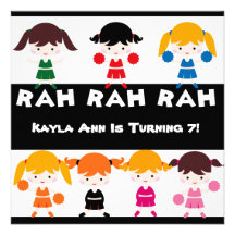 Rah  Rah Rah Cheerleading Birthday Invitation