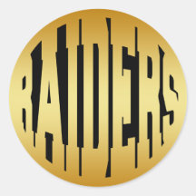 RAIDERS - GOLD TEXT STICKERS