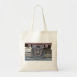 Railcar wheel tote bag