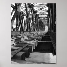 railroad bridge across the housatonic river, conn. print