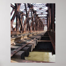 Railroad Bridge across water Print