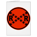 Railroad Crossing Highway Road Sign Greeting Card