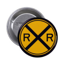 Railroad Crossing Pinback Buttons