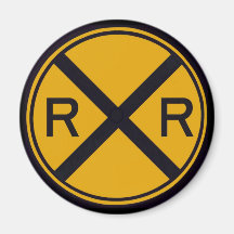 Railroad Crossing Refrigerator Magnets