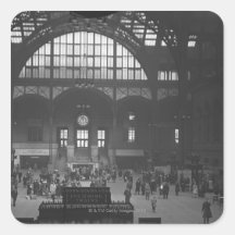 Railroad Station Square Sticker