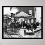 Railroad Train Crowd at Hanover Junction, PA 1863 Poster