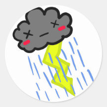Rain Cloud Round Sticker
