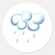 Rain Cloud Round Sticker