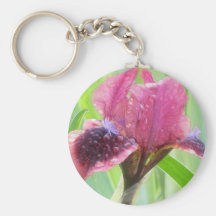 Rain Covered Iris Key Chains