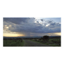 Rain Downpour Over Guanajuato Plains Mexico Photo Card Template