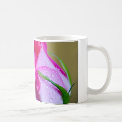 Rain Drop Kisses of Nature on Pink Rose Coffee Mug