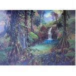 Rain Forest Landscape River Waterfalls Art Photo Cutout